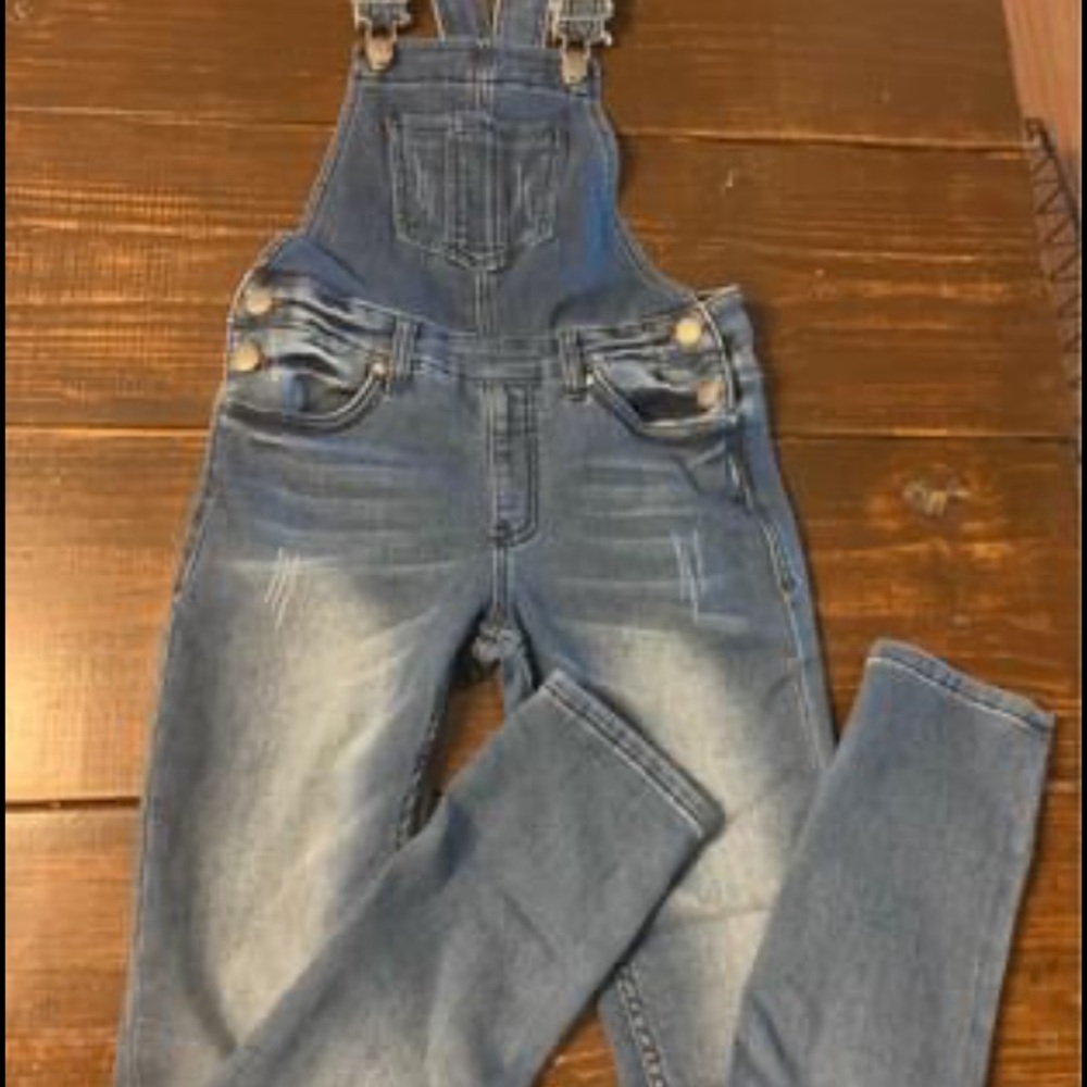 SILVER jean overalls